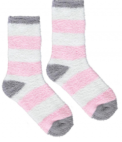 Marilyn COOZY L52 Махрові шкарпетки в смужку білий/світло-рожевий/сірий