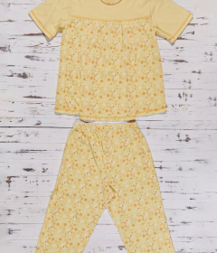 Regina R 652 Хлопковая пижама для беременных желтый/цветы