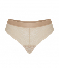 Кружевные трусики бразилиана Kinga NATURAL ECO B 749/3 бежевый