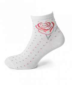 21120 Женские носки с принтом розы белый