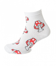 21110 Жіночі шкарпетки з мухоморами білий
