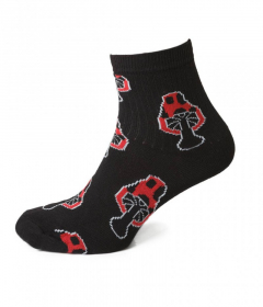 21110 Жіночі шкарпетки з мухоморами чорний