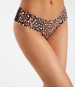 Julimex TANGA Трусы бразилиана с кружевной спинкой леопард