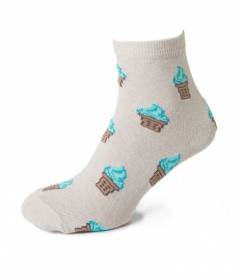 21124 Жіночі шкарпетки з принтом бежевий