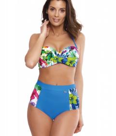 Marko M 537 MADISON Купальник з високою талією блакитний/квіти