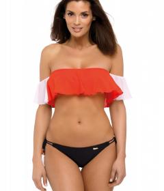 Купальник с рюшами Marko M 519 ELENA красный/белый