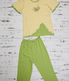 Regina R 684 Пижама женская футболка/капри желтый/салатовый