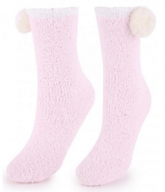 Marilyn COOZY R44 Махровые носки с помпоном сбоку розовый