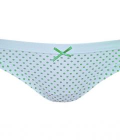 221-1640 Стринги в горошек белый/бирюзовый