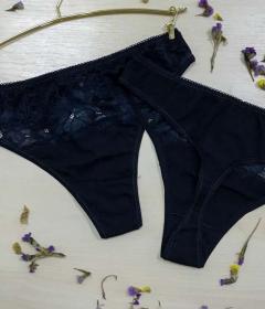 Oro Virginia трусы стринг женские черный