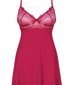 Obsessive Rosalyne женская сорочка с кружевными чашками красный
