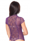 ББ 051 Кружевное боди с коротким рукавом фиолетовый