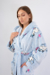 Vienetta Secret VS 033 Женский халат с капюшоном голубой/принт