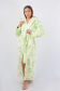 Vienetta Secret VS 033 Женский халат с капюшоном салатовый/принт