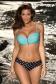 Marko M 576 AURORA Купальник пуш ап бразиліана бірюзовий/чорний