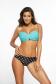 Marko M 576 AURORA Купальник пуш ап бразиліана бірюзовий/чорний