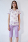 Black Tulip 18 Пижама женская с бриджами молочный/сиреневый