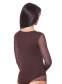 ББ 057 Боди с прозрачными рукавами коричневый