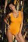 Marko M 597 HERMIONA слитный однотонный купальник желтый