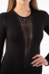 BB 153 Боди с длинным рукавом с кружевной вставкой черный