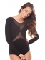 ББ 087 Боди с прозрачными вставками черный