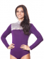 ББ 050 Боди с длинным рукавом и кружевной отделкой фиолетовый