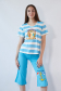 Vienetta Secret VS 21 Пижама футболка/бриджи голубой/полоска