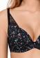 Kinga ADDICTED I PU 554 Бюстгальтер чорний/квіти