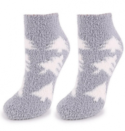 Marilyn COOZY R48 Махровые носки с елками светло-серый