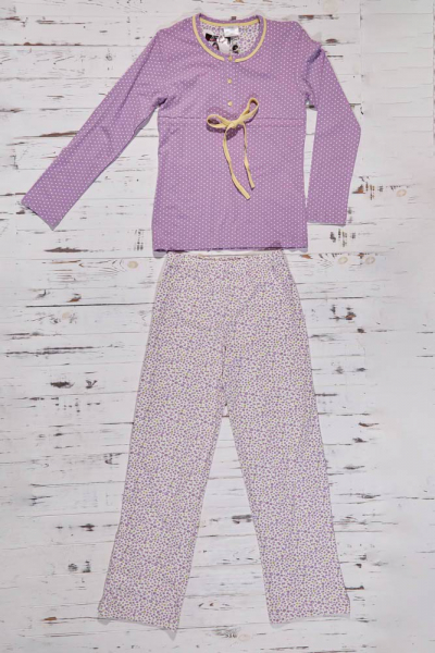 Vienetta Secret V 4167 Хлопковая пижама кофта и штаны сиреневый