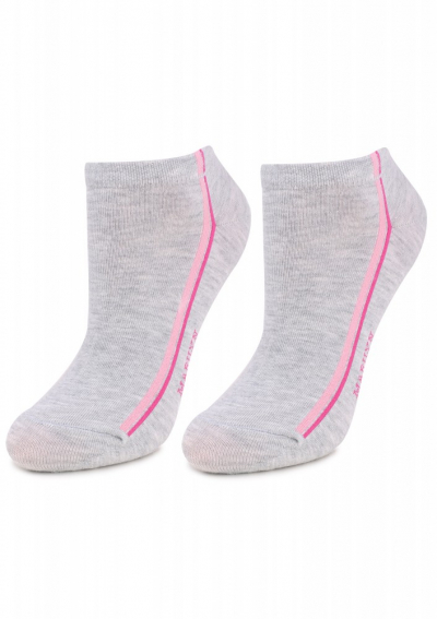 Marilyn FORTE 52 Женские носки с двойной полоской меланжевый/розовый/ярко-розовый