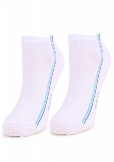 Marilyn FORTE 52 Женские носки с двойной полоской белый/голубой/серый
