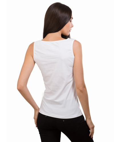 ML 060 Майка с кружевным вырезом белый