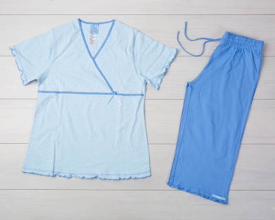 Vienetta Secret VS 04 Женская пижама футболка и бриджи голубой