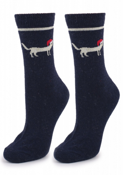 Marilyn ANGORA N31 Теплые носки с шерстью темно-синий