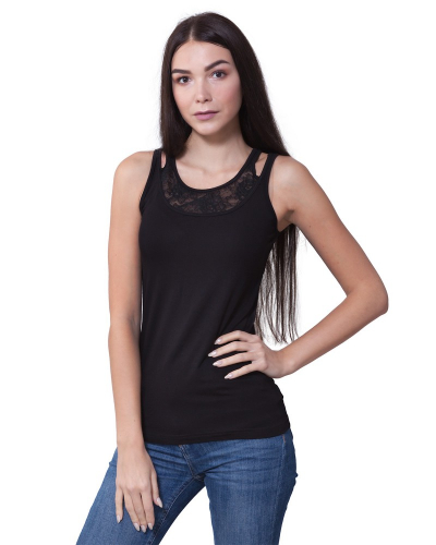 ML 072 майка с двойными лямками черный