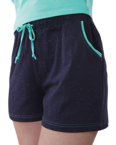 VPL 030 Хлопковая пижама с шортами бирюзовый/темно-синий