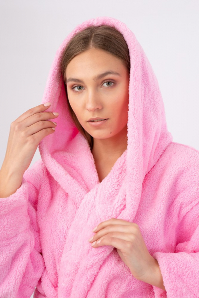 Vienetta Secret VS 033 Женский халат с капюшоном розовый