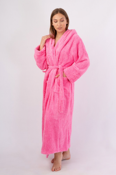 Vienetta Secret VS 033 Женский халат с капюшоном ярко-розовый