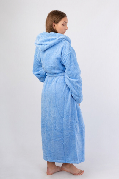 Vienetta Secret VS 033 Женский халат с капюшоном голубой