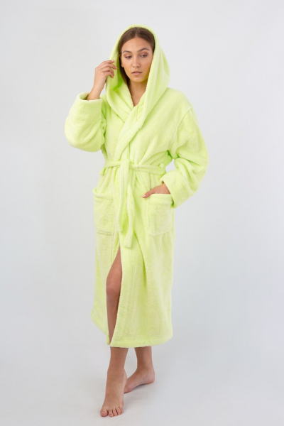 Vienetta Secret VS 033 Женский халат с капюшоном салатовый