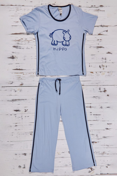 Muzzy M 03 Пижама из хлопка футболка/капри голубой