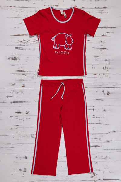 Muzzy M 03 Пижама из хлопка футболка/капри красный