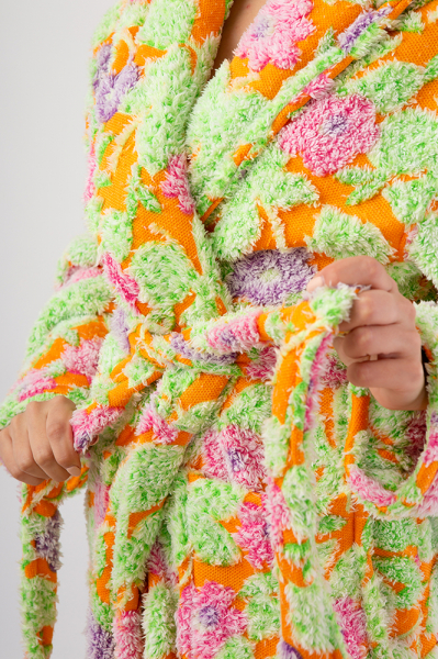 Vienetta Secret Fullese Женский халат оранжевый/салатовый/цветы