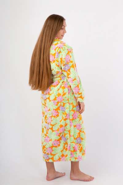 Vienetta Secret Fullese Женский халат оранжевый/салатовый/цветы