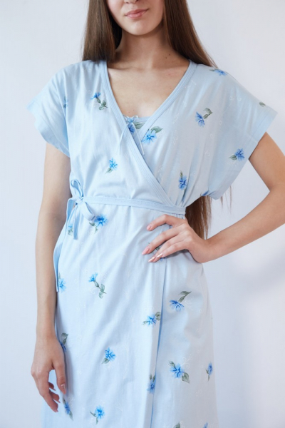 Vienetta Secret VS 045 Комплект халат и сорочка голубой