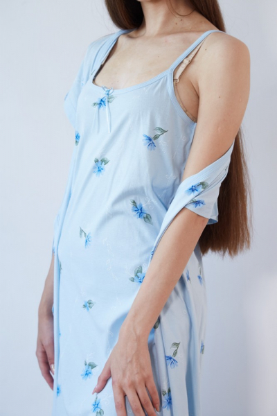 Vienetta Secret VS 045 Комплект халат и сорочка голубой