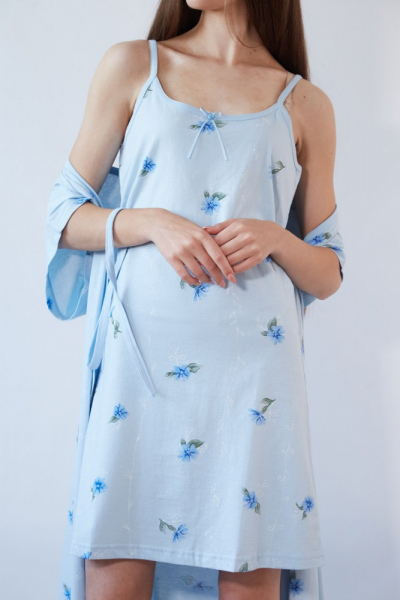 Vienetta Secret VS 045 Комплект халат и сорочка голубой