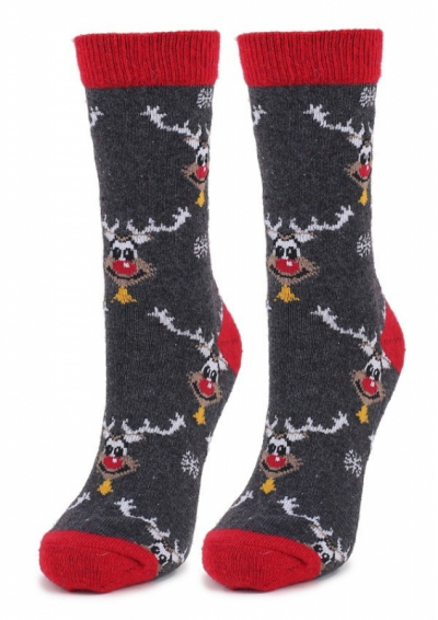 Marilyn ANGORA N37 Теплые носки с принтом темно-серый