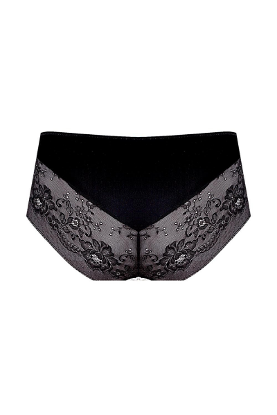 Kinga MUSIC II P 234/2 Трусы женские с кружевом черный/жемчужный/принт